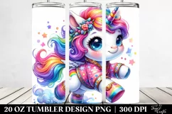 dressed | Cute Baby Unicorn Running | 20 Oz Tumbler Product Image 2