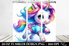 dressed | Cute Baby Unicorn Running | 20 Oz Tumbler Product Image 2