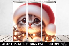 Cute Kitten Entangled in Christmas Lights 20 Oz Tumbler Product Image 2