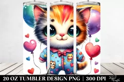 Happy Baby Cat Watercolor PNG Product Image 2