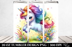 Baby Unicorn Meadow. 20 oz Tumbler Design Product Image 2