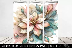 Pastel Gardenia Clipart with Effect, Transparent 20 Oz Product Image 2