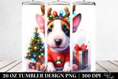 Baby Bull Terrier in Reindeer Horns, Sublimation Clipart Product Image 2