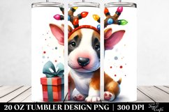 Baby Bull Terrier in Reindeer Horns, High-Res PNG Product Image 2