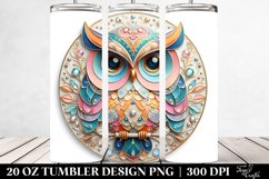 Colorful Pastel 3D Owl Ornament, Transparent 20 Oz Tumbler Product Image 2