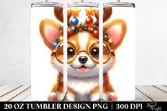 Baby Pembroke Welsh Corgi with Reindeer Horns, Sublimation Product Image 2