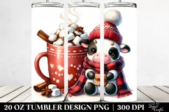 Cute Cow with Hot Cocoa, Sublimation Clipart Product Image 2