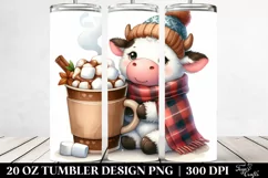 Cute Cow with Hot Cocoa, PNG Product Image 2