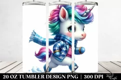 Cute Baby Unicorn Running, Transparent 20 Oz Tumbler Product Image 2
