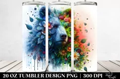 Vibrant Bear Plant Leaves. 20 oz Tumbler Design Product Image 2