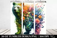 Vibrant Bear Plant Leaves. 20 oz Tumbler Design Product Image 2