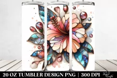 Wooden Stained Hibiscus | 20 oz Tumbler Product Image 2