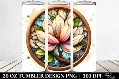 Detailed Magnolia Stained Tumbler | 20 Oz Product Image 2
