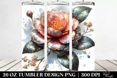 Detailed Shiny Camellia | 20 Oz Tumbler Product Image 2