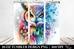 Abstract Vibrant Owl with Ice Body | 20 oz Tumbler Product Image 2