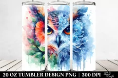 Abstract Vibrant Owl with Ice Body | 20 oz Tumbler Product Image 2