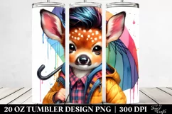 Cute Baby Deer Posing, Transparent 20 Oz Tumbler Product Image 2