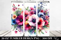 Vibrant Whimsical Flowers | 20 oz Tumbler Product Image 2