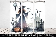 Simple Halloween Scene with Sorceress | 20 oz Tumbler Product Image 2