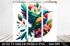 Half Body Bird Watercolor Tumbler Design Product Image 2