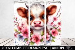 Watercolor Baby Highland Cow Tumbler | 20 Oz Product Image 2