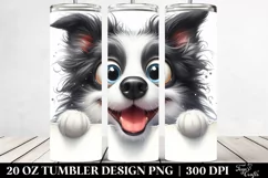 Cute Border Collie Smiling | 20 Oz Tumbler Product Image 2