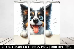 Cute Border Collie Smiling | 20 Oz Tumbler Product Image 2
