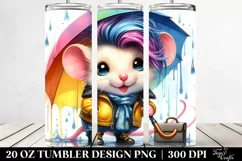 Cute Baby Mouse with Raincoat | 20 oz Tumbler Product Image 2