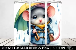 Cute Baby Mouse with Raincoat | 20 oz Tumbler Product Image 2