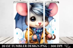 Cute Baby Mouse with Raincoat | 20 oz Tumbler Product Image 2