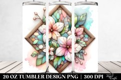 Abstract Pastel Wooden Stained Gardenia | 20 oz Tumbler Product Image 2