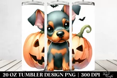 Watercolor Doberman for Halloween, PNG Product Image 2
