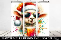 Colorful Lamb with Santa Hat | 20 oz Tumbler Product Image 2