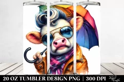 Cute Baby Cow Posing, Transparent 20 Oz Tumbler Product Image 2