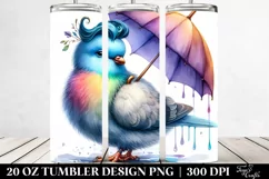 Cute Baby Dove with Umbrella, High-Res 20 Oz Tumbler Product Image 2