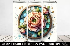 Wooden Ranunculus Stained Tumbler | 20 Oz Product Image 2
