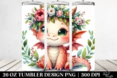 Cute Baby Dragon Wreath Tumbler Product Image 2