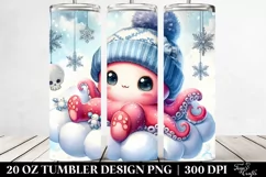 Baby Octopus in Winter | 20 oz Tumbler Product Image 2