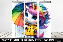Cute Unicorn with Raincoat, Transparent PNG Product Image 2