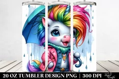 Cute Unicorn with Raincoat, Transparent PNG Product Image 2