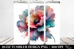 Glossy Pastel Poppy Clipart, Transparent 20 Oz Tumbler Product Image 2