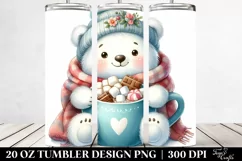 Cute Polar Bear with Hot Cocoa, PNG Product Image 2