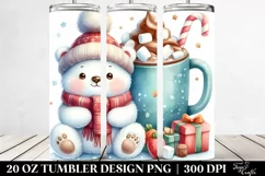 Cute Polar Bear with Hot Cocoa, PNG Product Image 2