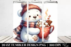 Cute Polar Bear with Hot Cocoa, PNG Product Image 2