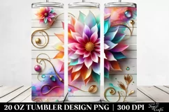 Dahlia Wooden Splash | 20 Oz Tumbler Product Image 2