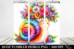Vibrant Snail with Flower Crown, High-Res 20 Oz Tumbler Product Image 2