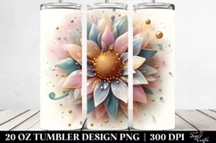 Shiny Sunflower, Transparent 20 Oz Tumbler Product Image 2