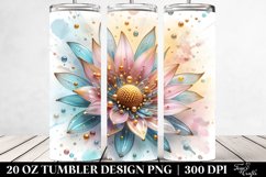 Shiny Sunflower, Transparent 20 Oz Tumbler Product Image 2