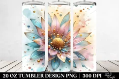 Shiny Sunflower, Transparent 20 Oz Tumbler Product Image 2