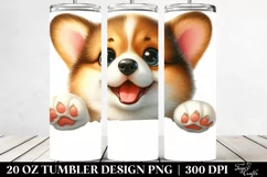 Cute Baby Corgi Looking Up, Transparent 20 Oz Tumbler Product Image 2